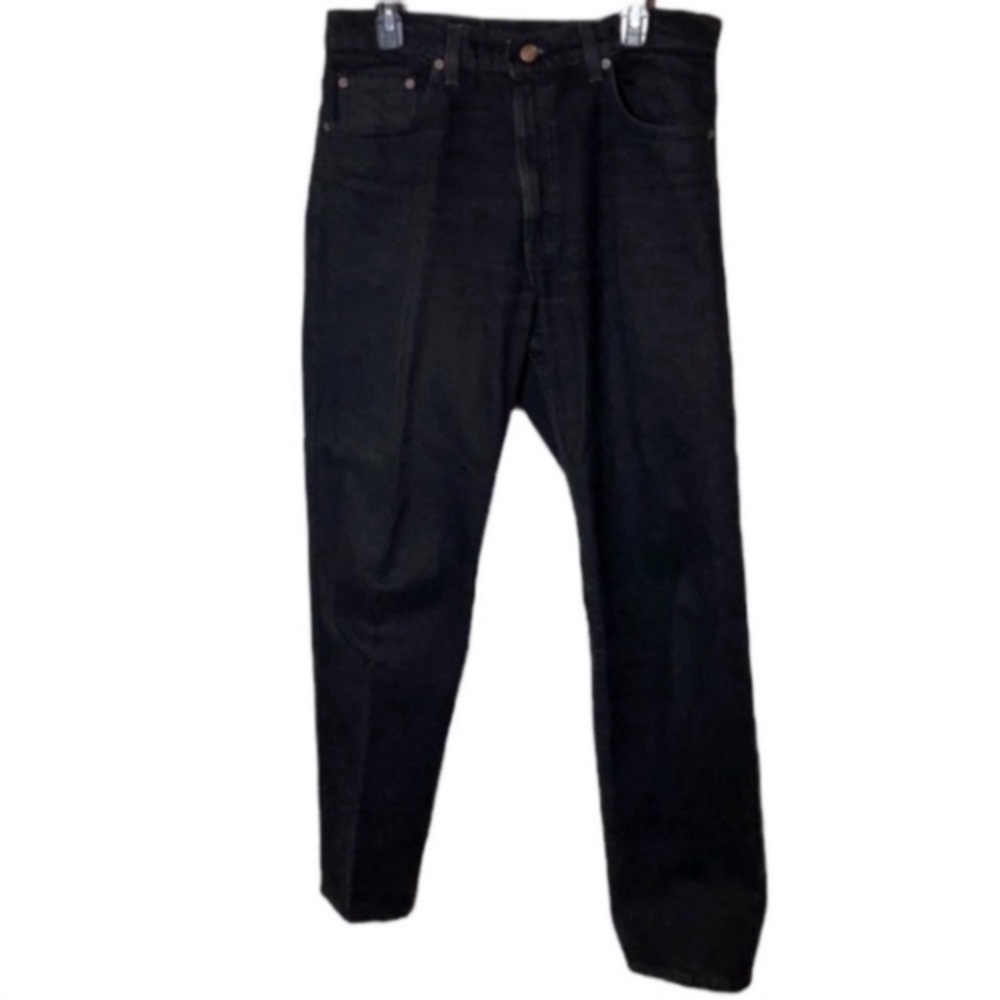 Levi’s 550 90s Black Jeans Cotton Relaxed Fit Denim USA Red Tab Tapered Leg Nice